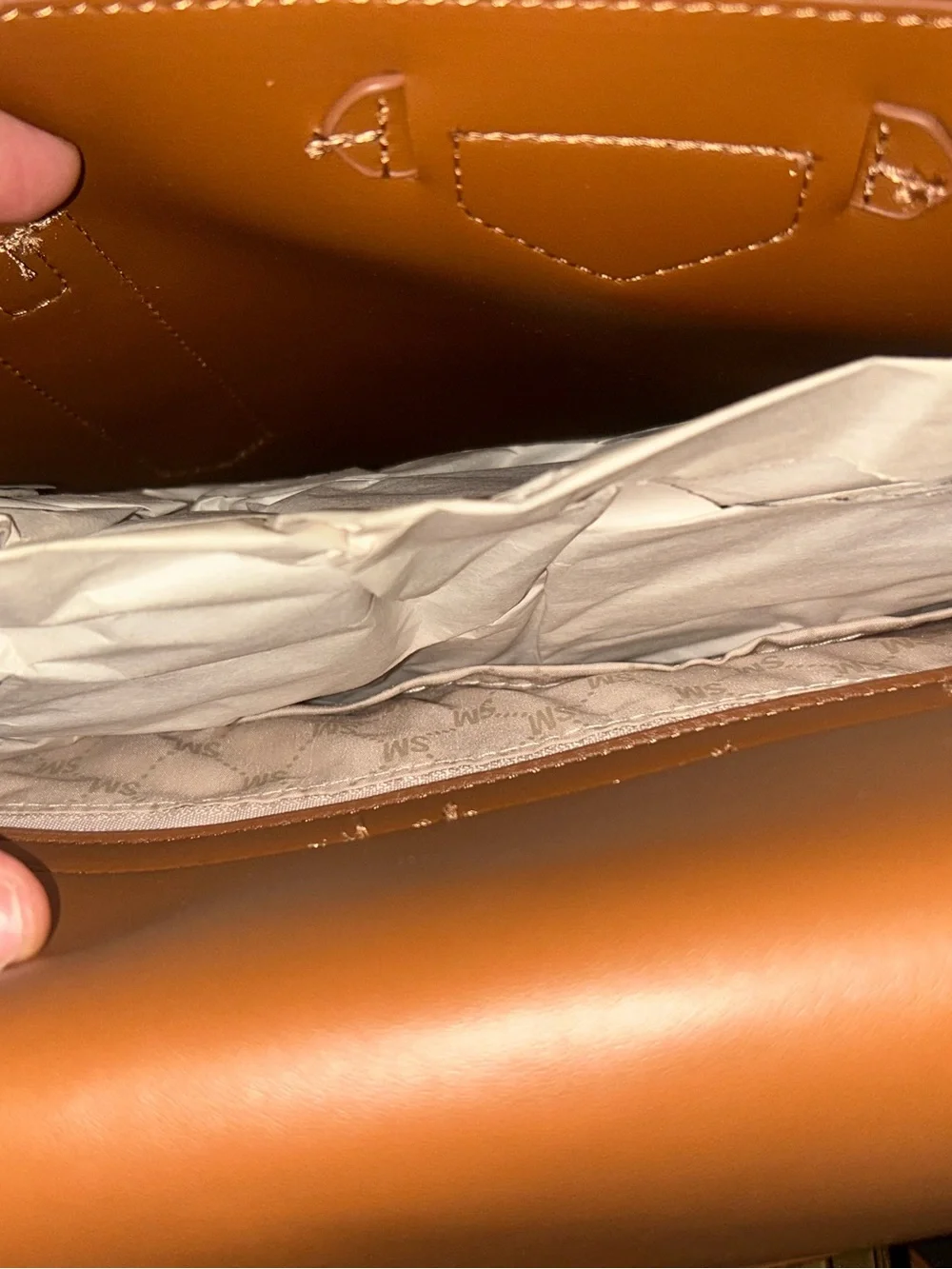 Steve Madden Cognac Pebbled Tote with Matching Wristlet